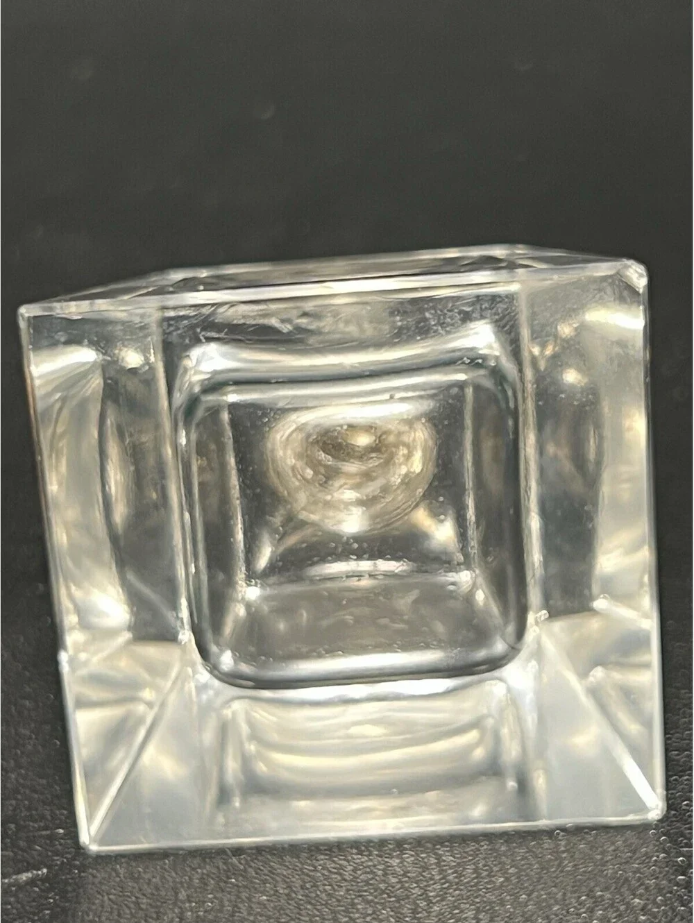 Raimond Japan 1960s Salt Pepper Shakers Square Crystal Silver Plated Lids, 2x3”